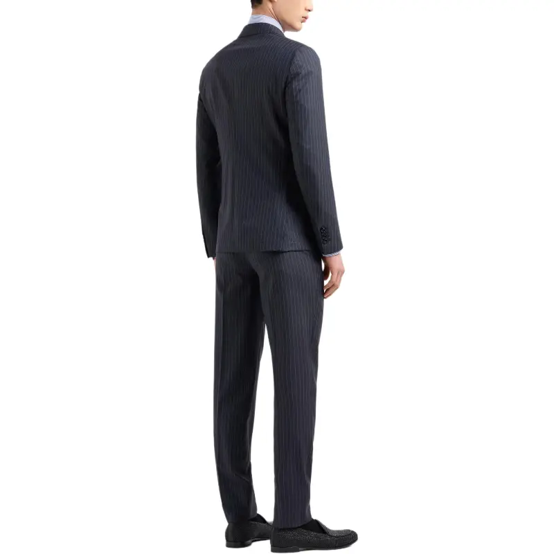 GIORGIO ARMANI Napoli Line Double breasted Pinstriped Suit In Virgin Wool-2