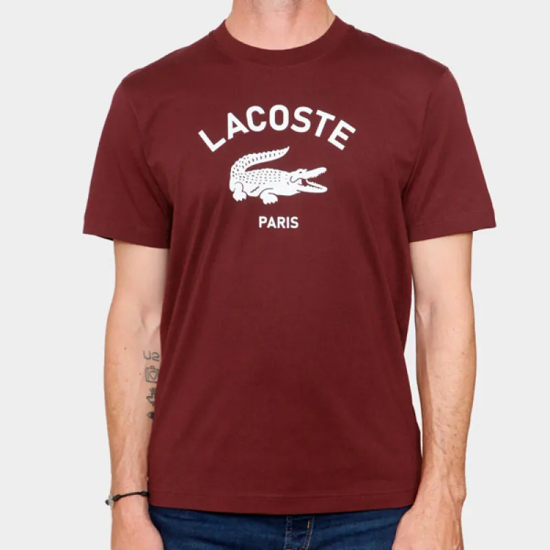 LACOSTE T Shirts Men Bordeaux-1