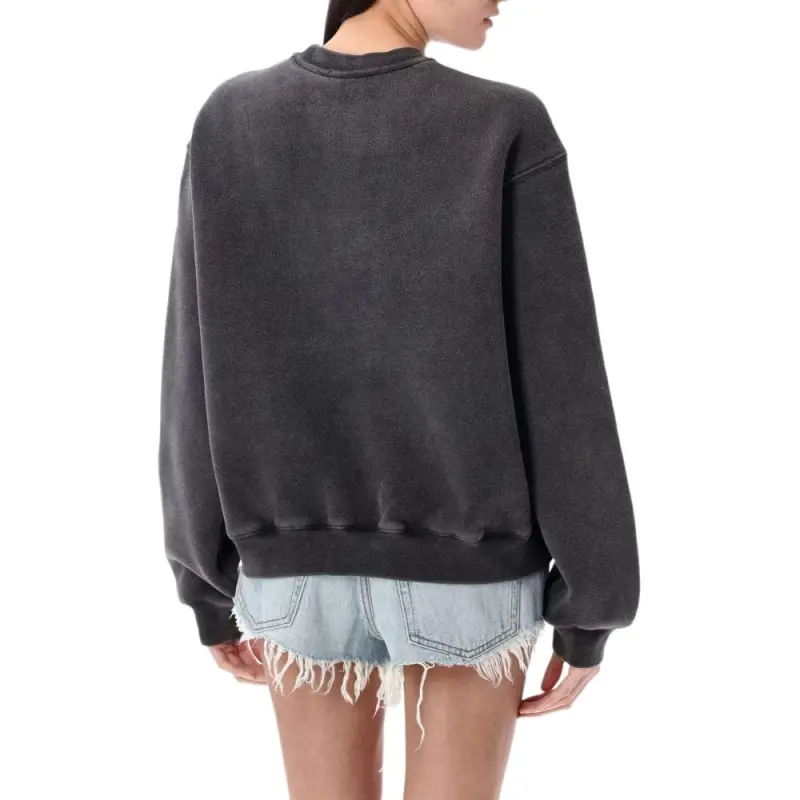 Alexander Wang Graphic Crewneck Sweatshirt Black-4