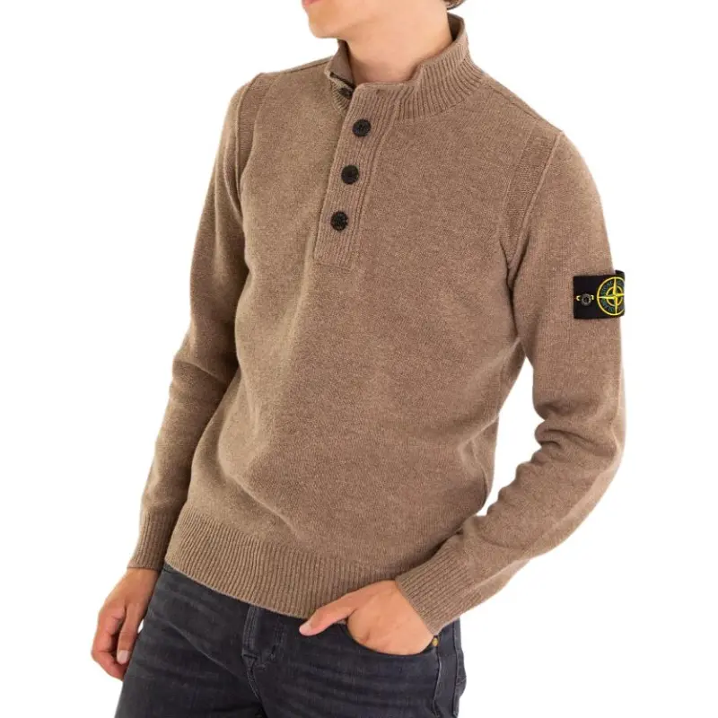 STONE ISLAND Buttoned High Neck Jumper-2