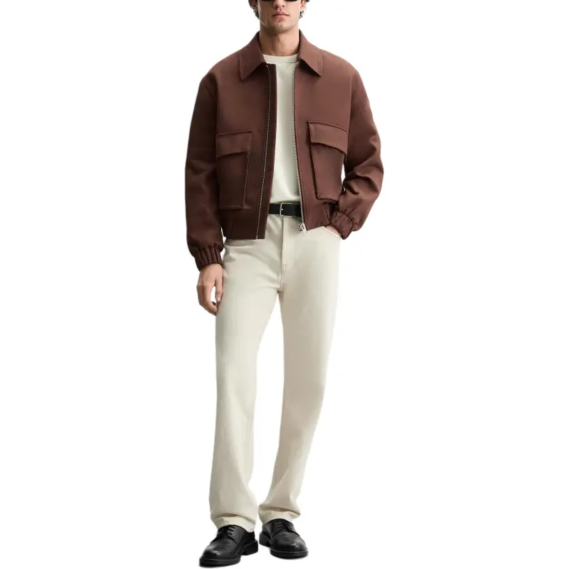 ZARA Jackets Coats Men's Burgundy-3