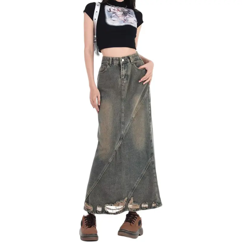 NHZN Denim Short Skirts Women's-1