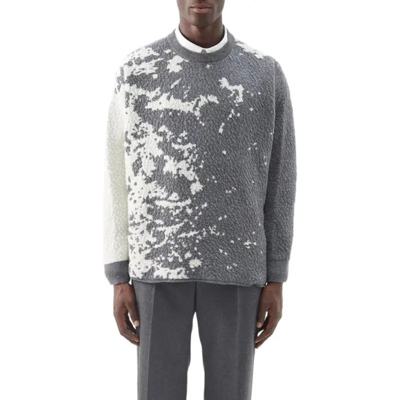 LOEWE FW22 Sweater Men's Gray White-3