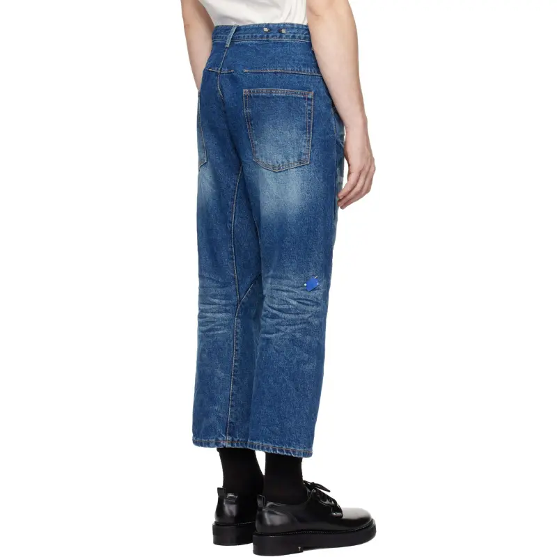 ADER ERROR Washed Cropped Jeans-1
