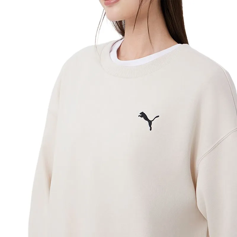 PUMA ESS CREW FL Sweatshirt Unisex Snow White-4