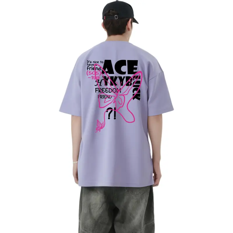 YK&YB T Shirts Unisex Light Purple-5