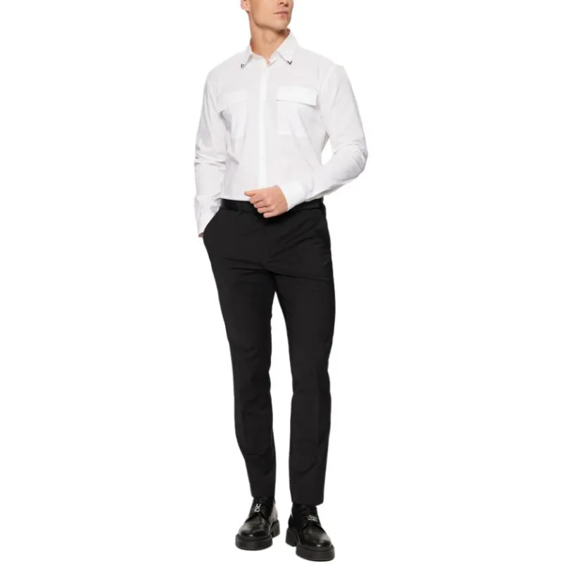 HUGO BOSS Long Sleeved Curved Hem Shirt-1