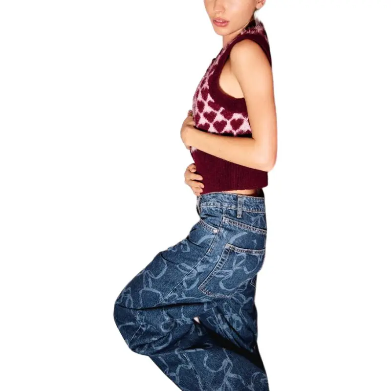 ZARA Valentine's Day Collection SS25 Jeans Women's Blue-3