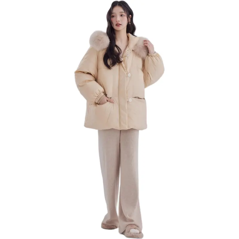 DEAR DEER PUFF Down Jacket Women's Khaki-2
