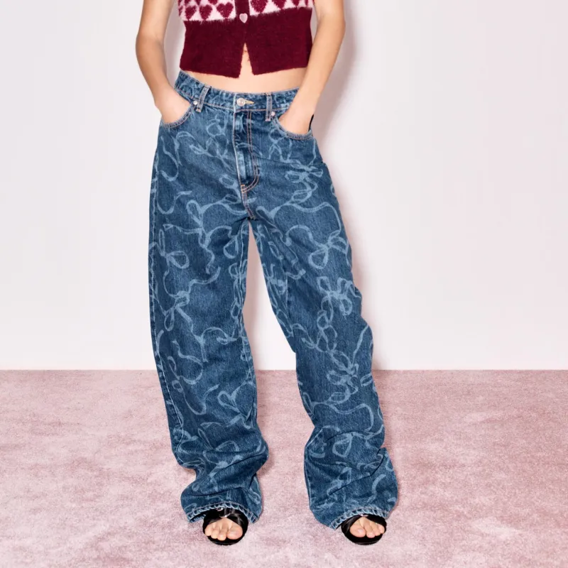 ZARA Valentine's Day Collection SS25 Jeans Women's Blue-1