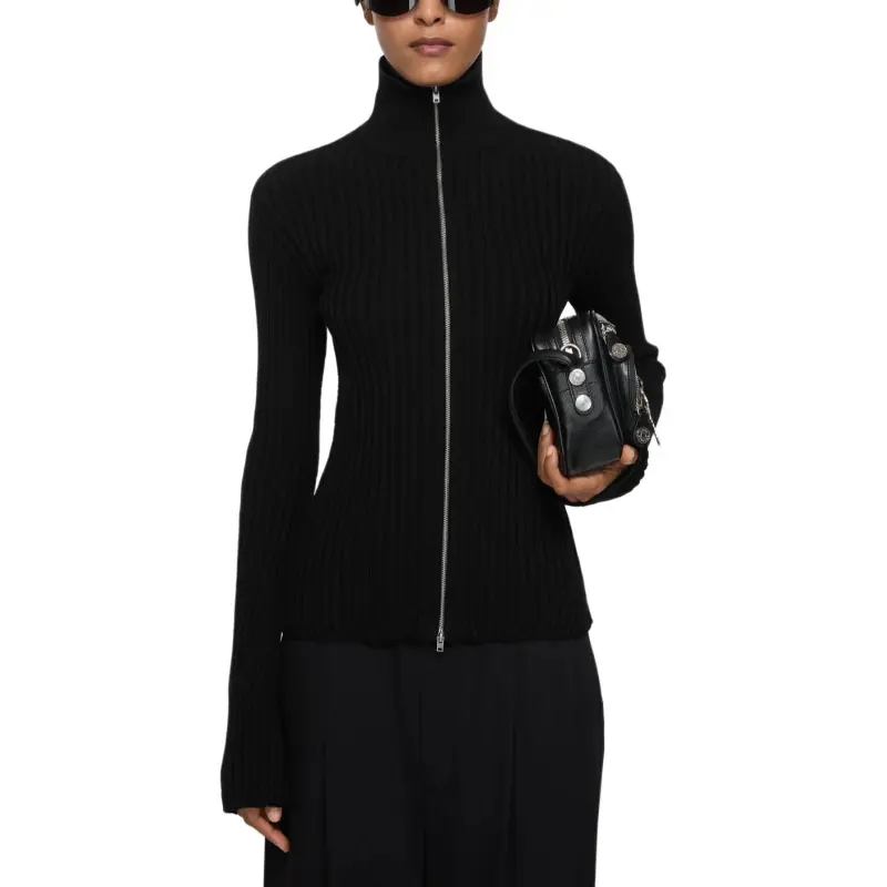 Acne Studios Zip Up High Neck Cardigan-3