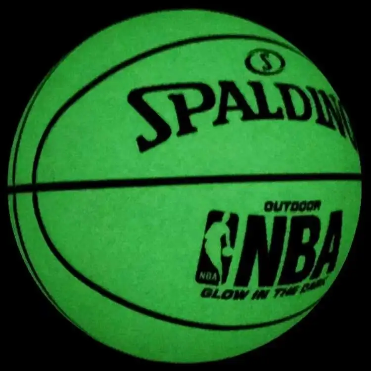 SPALDING Rubber Basketball Green Size 7 Ball Glow In The Dark Unisex-5