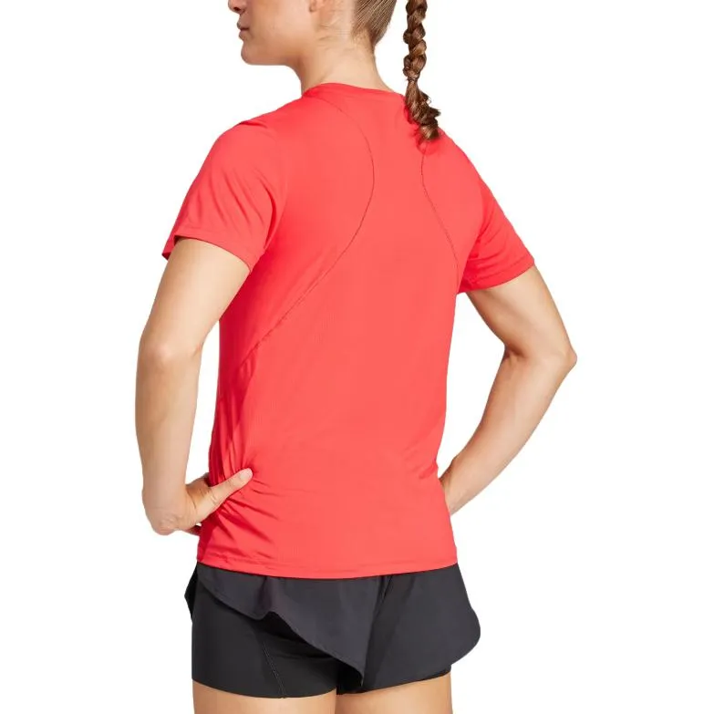 Adidas Clothing T Shirts Women's Red-3