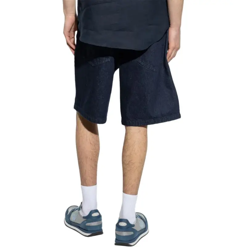 EMPORIO ARMANI Logo Plaque Denim Shorts-3