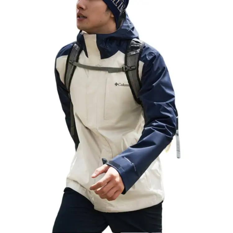 Columbia FW24 Waterproof And Windproof Windbreaker Jacket Unisex Blue White-3