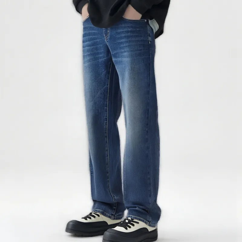 HLA The Mountain Is Not In The High Series Jeans Men's Denim Blue Transition Color-3