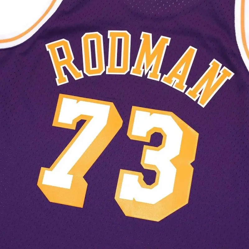 Mitchell & Ness x NBA SWINGMAN Fan Edition Dennnis Rodman Basketball Jersey Unisex Lakers Purple-2