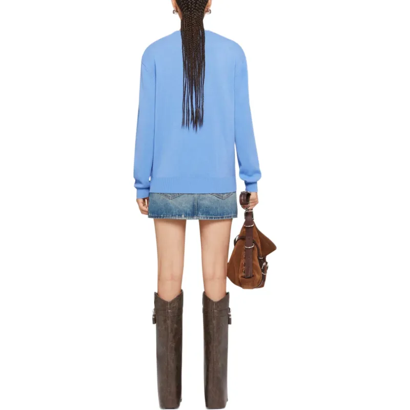 Givenchy Chain Detailed Mini Denim Skirt 'Medium Blue'-3