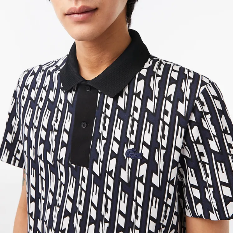LACOSTE Polo Shirt Men's Black White-1