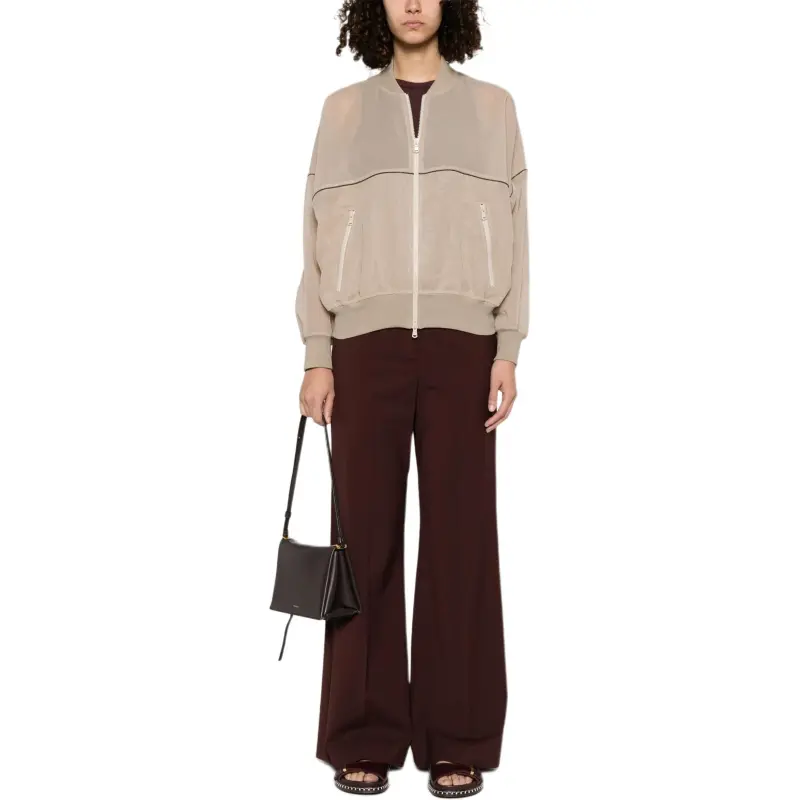 Brunello Cucinelli Shiny Trim Organza Bomber Jacket-1