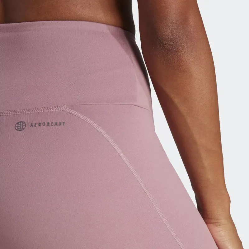 Adidas Women's Yoga Essentials High Waisted Short Leggings Wonder Orchid-3