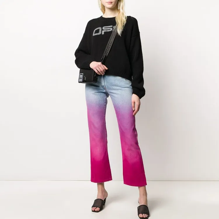 OFF-WHITE Jeans Women's Blue Pink Gradient-1