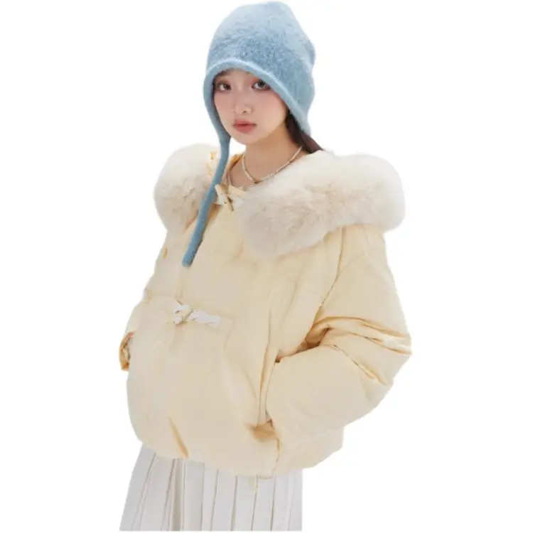 DEAR DEER PUFF Down Jacket Women's Light Yellow-5