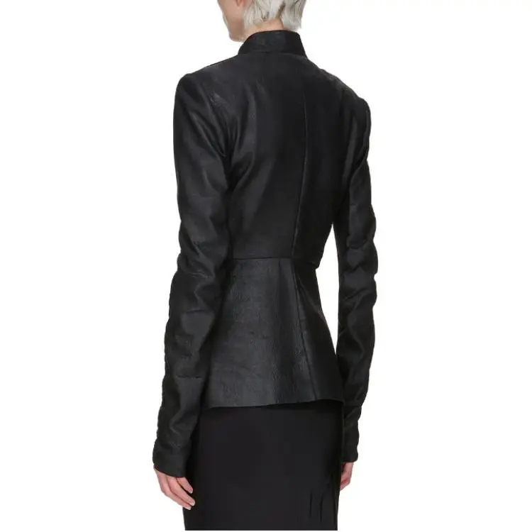RICK OWENS Pelle Giacca Ls Strutter Black-1