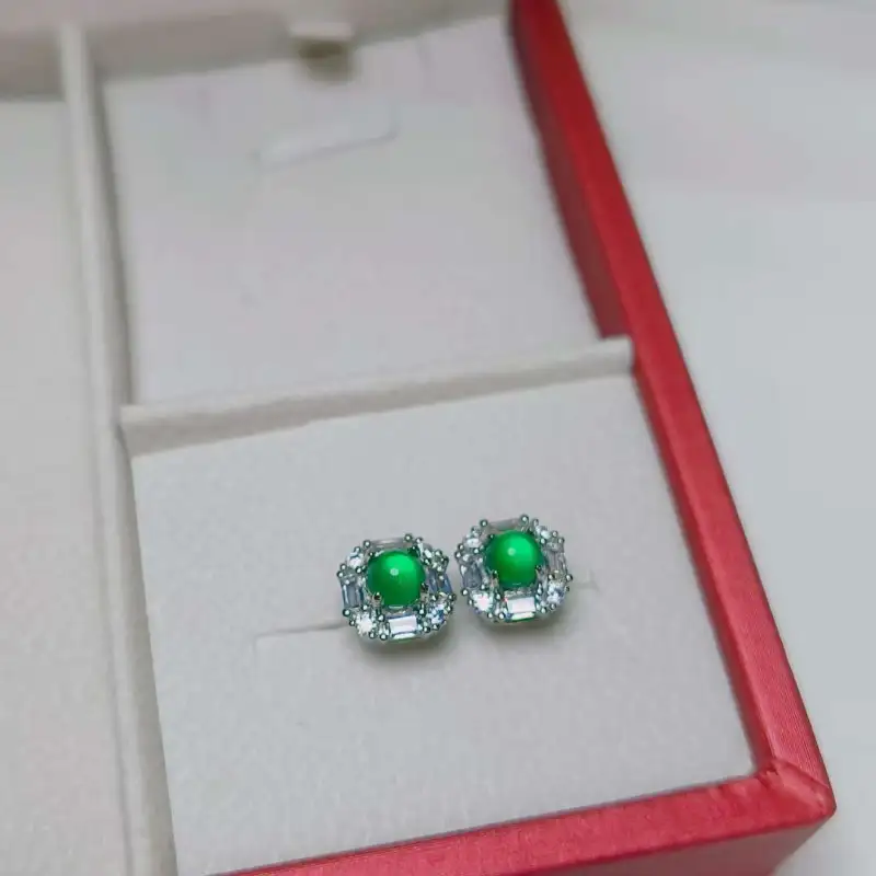Gifts Chalcedony Stud Earrings Unisex-8