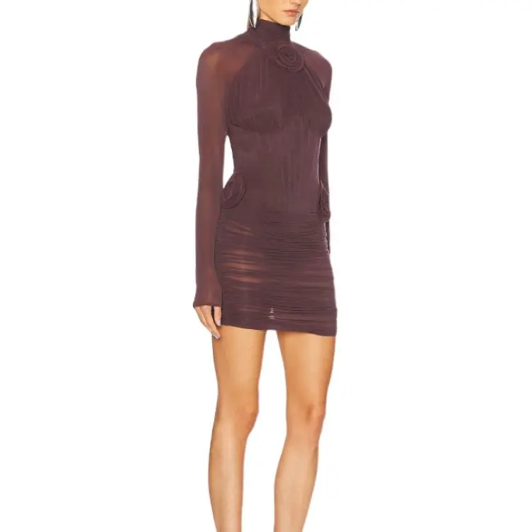 MAGDA BUTRYM Long Sleeved Dress Women's Bordeaux Red-3