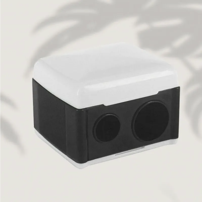 COULEUR CARAMEL Double Chamber Portable Black White Pencil Sharpener 1 Pack-2