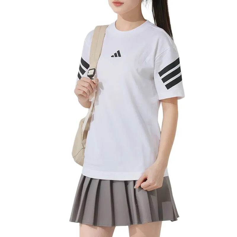 Adidas Drop Shoulder Sleeve T Shirt Women's White-2