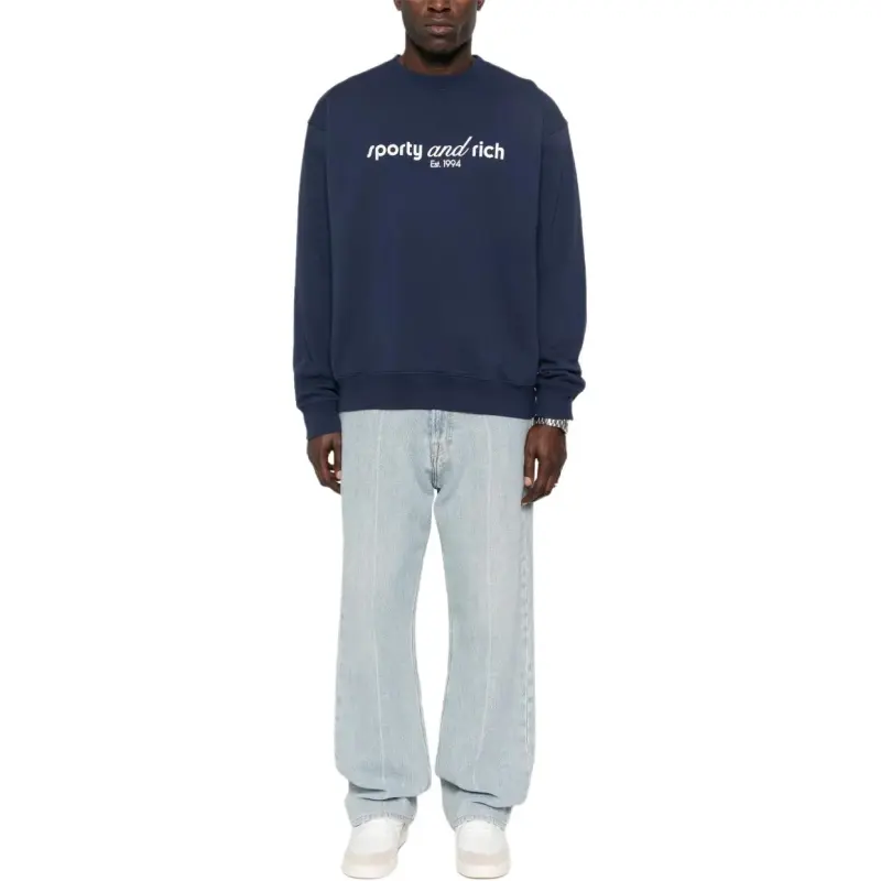 SPORTY & RICH Logo Printed Crewneck Sweatshirt-2