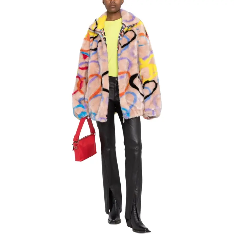 PHILIPP PLEIN Heart print High neck Coat-1