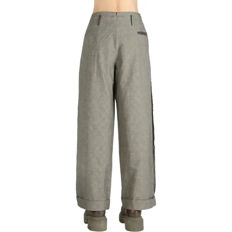 COMMUNS Frayed trim Trousers-1