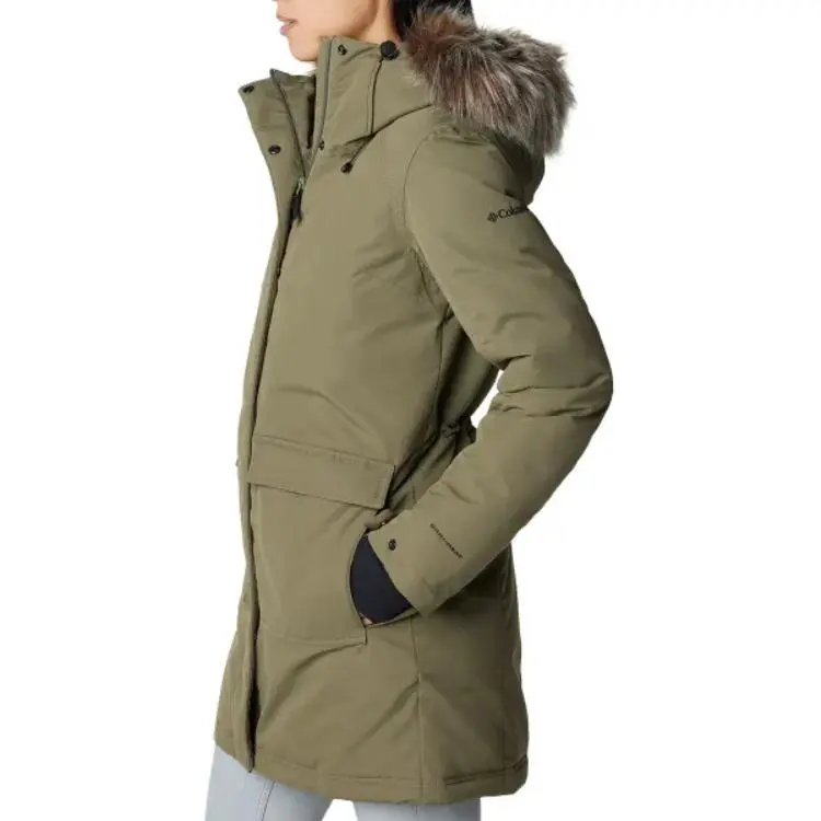 Columbia Parka Coats Women's Olive Green-2