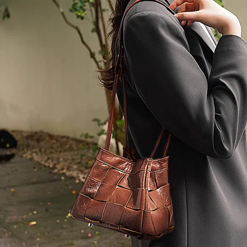 Marino Orlandi Synthetic Leather Bonded Cow Split Leather Handbag Small Size Women's Multicolor-10