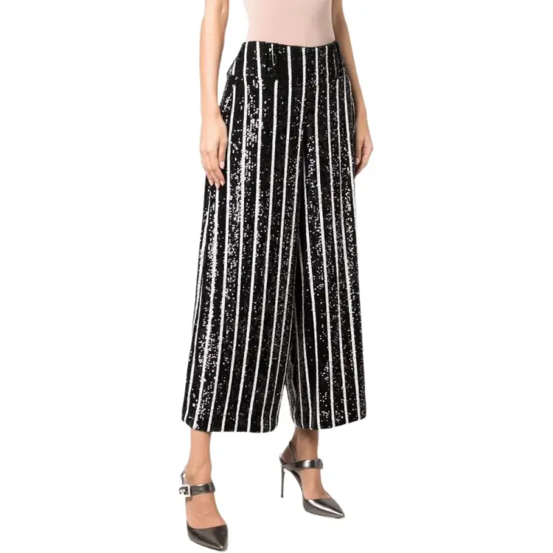BALMAIN Sequin embellished Wide leg Trousers-3