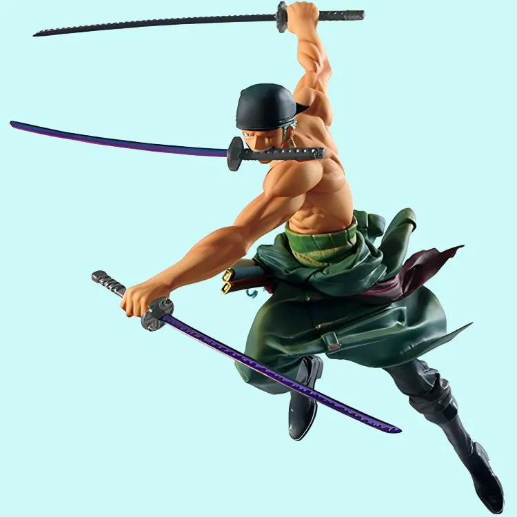 BANDAI Ichibansho One Piece Dynamism Of Ha Roronoa Zoro Action Figure Green-2