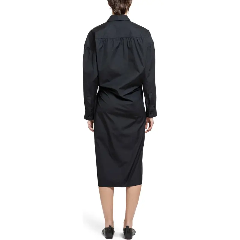 Lemaire Straight Collar Twisted Dress 'Caviar'-4