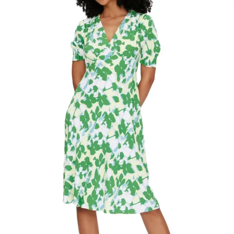 Diane Von Furstenberg Short Sleeved Dress Women's Green-5