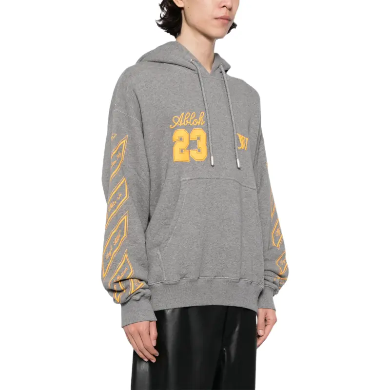 OFF-WHITE Logo Printed Drawstring Hoodie-3