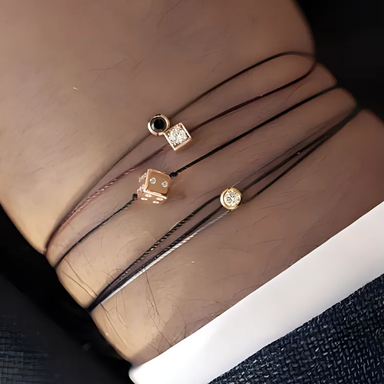 Redline 18kt Rose Gold Pure Diamond String Bracelet-1