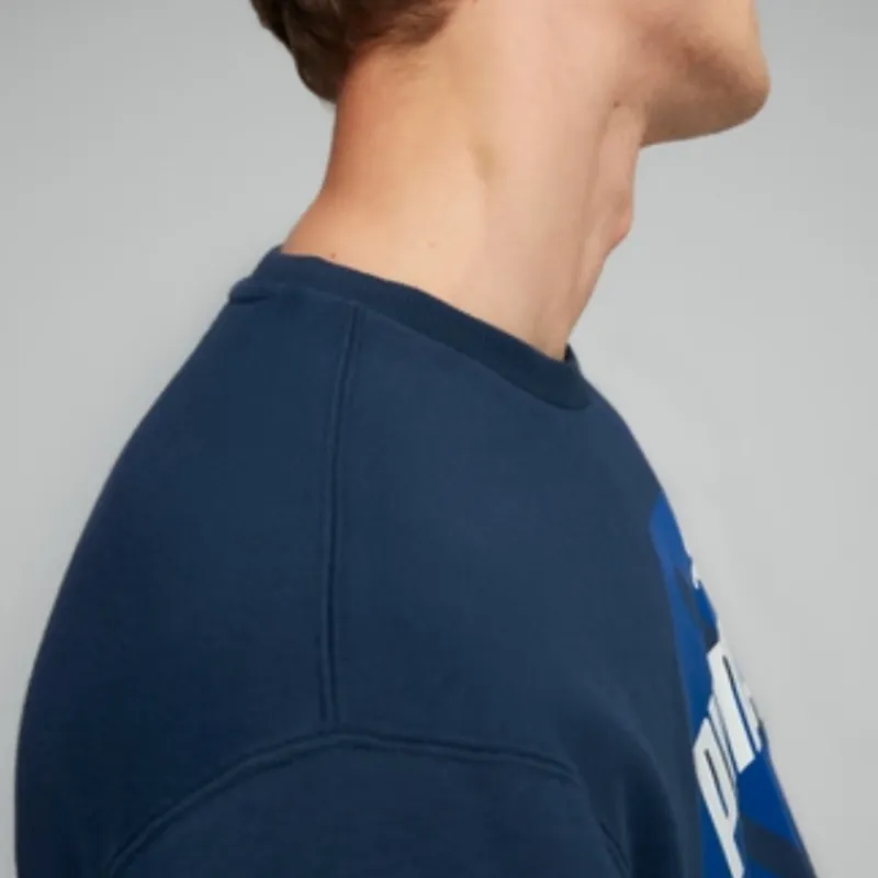 PUMA Power GraphicCrew TR Sweatshirt Men's Marine Blue-3