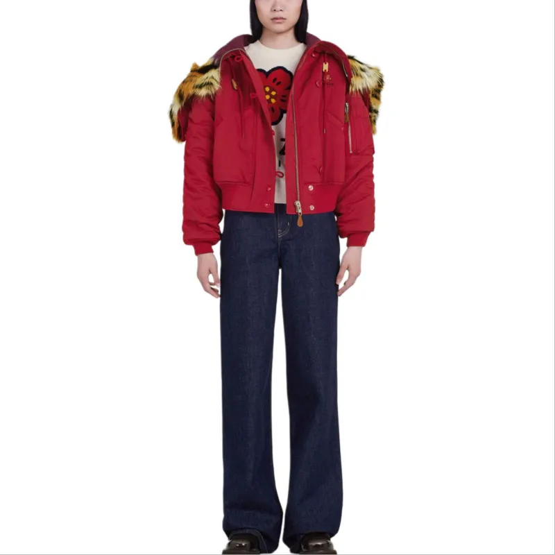 KENZO Short Hooded Parka 'Medium Red'-2