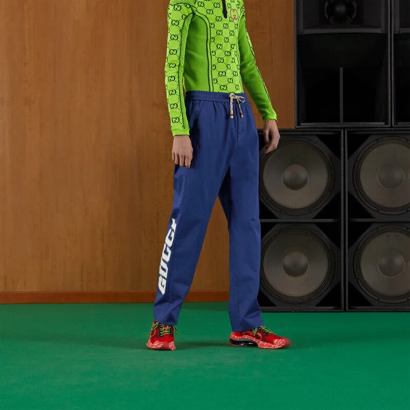 GUCCI Logo Print Drawstring Track Pants-1