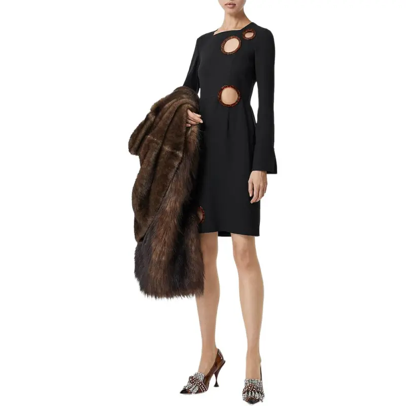 Burberry Framed Cut out Shift Dress-3
