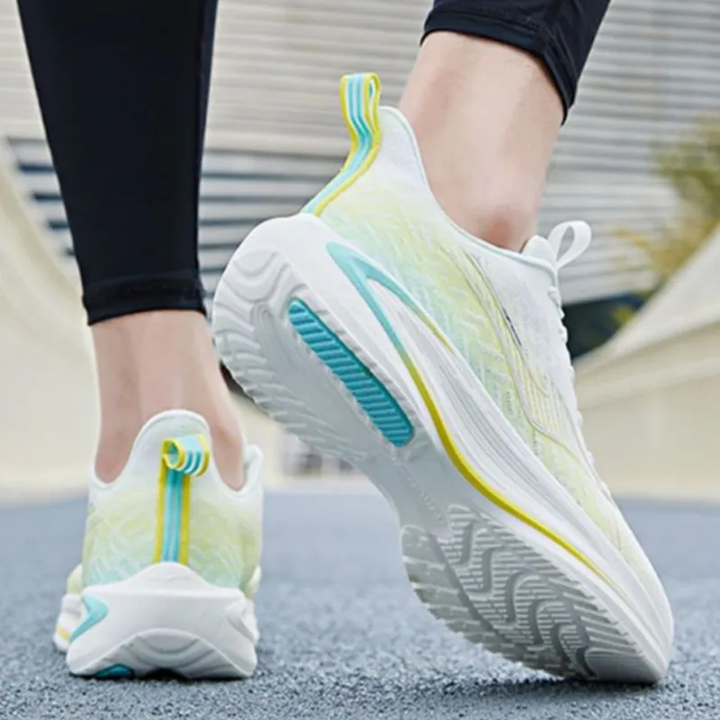 Erke Light Cloud Cushioning Anti-Slip And Wear-Resistant Low-Top Running Shoes Men's Microcrystal White Mint Blue-7