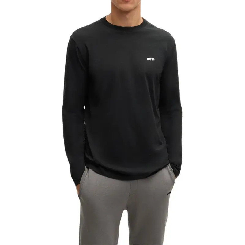 HUGO BOSS Contrast Logo Stretch Long Sleeved T Shirt-1