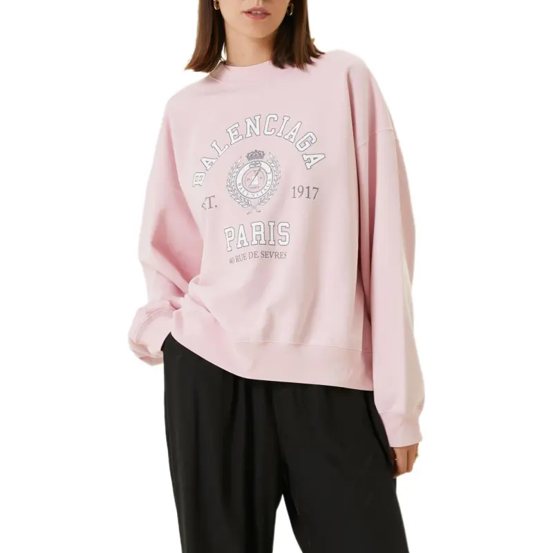 Balenciaga Regular Crewneck Sweater 'Faded Pink'-5
